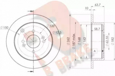 R BRAKE 78rbd25102 -  Тормозной диск